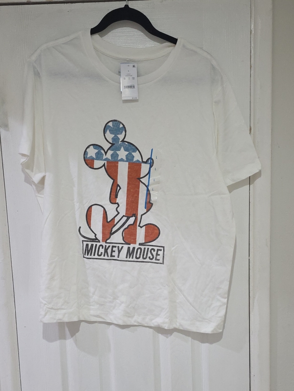 Disney White T‑Shirt with Patriotic Mickey Graphic